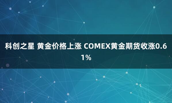 科创之星 黄金价格上涨 COMEX黄金期货收涨0.61%