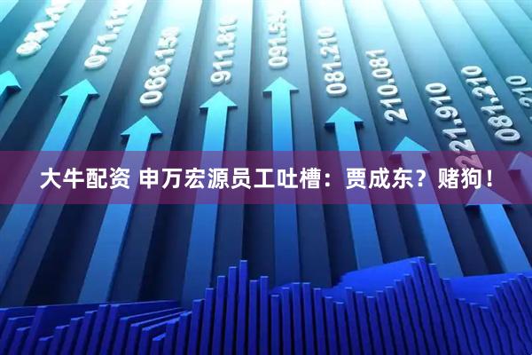 大牛配资 申万宏源员工吐槽：贾成东？赌狗！